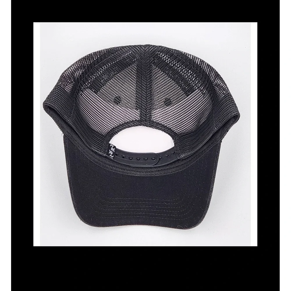 F140 Trucker Hat Black Mesh Snapback‎ Cap Embroidered Logo Adjustable Adult